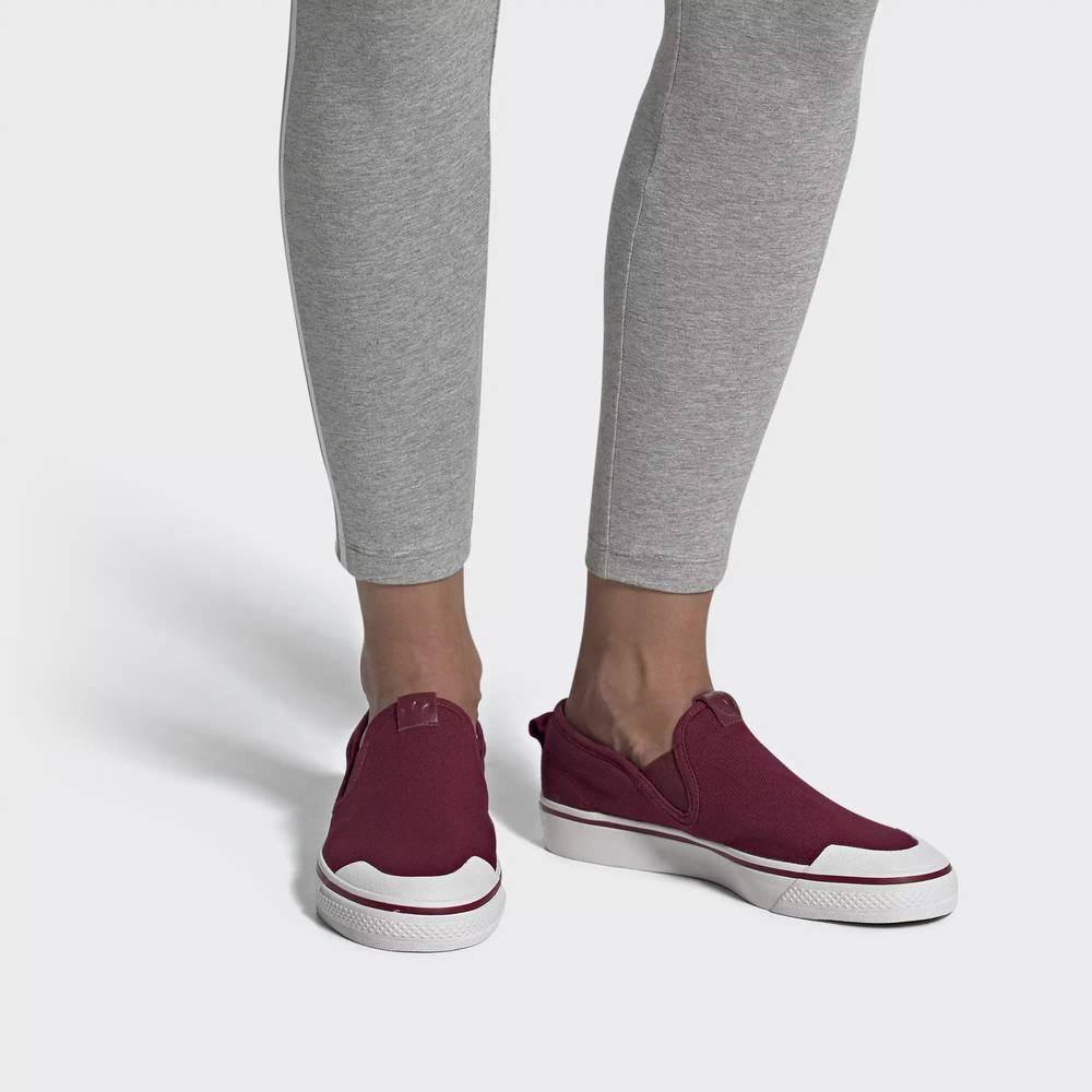 Adidas Nizza Slip-on Tenis Rojos Para Mujer (MX-78370)